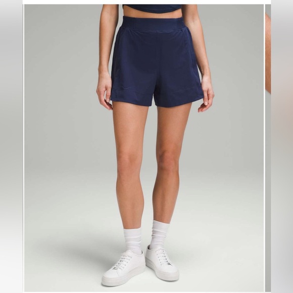 NWT Lululemon Stretch Woven Relaxed-Fit High-Rise Short 4"/ 
Night Sea - Picture 1 of 5